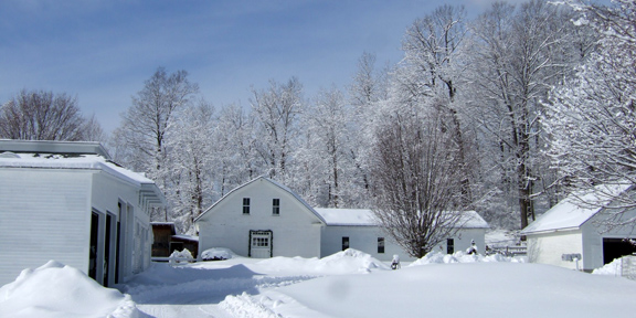 Snowy barn